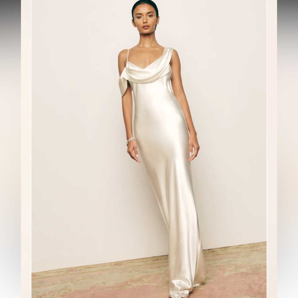 Reformation Ronda Silk Dress - Ivory